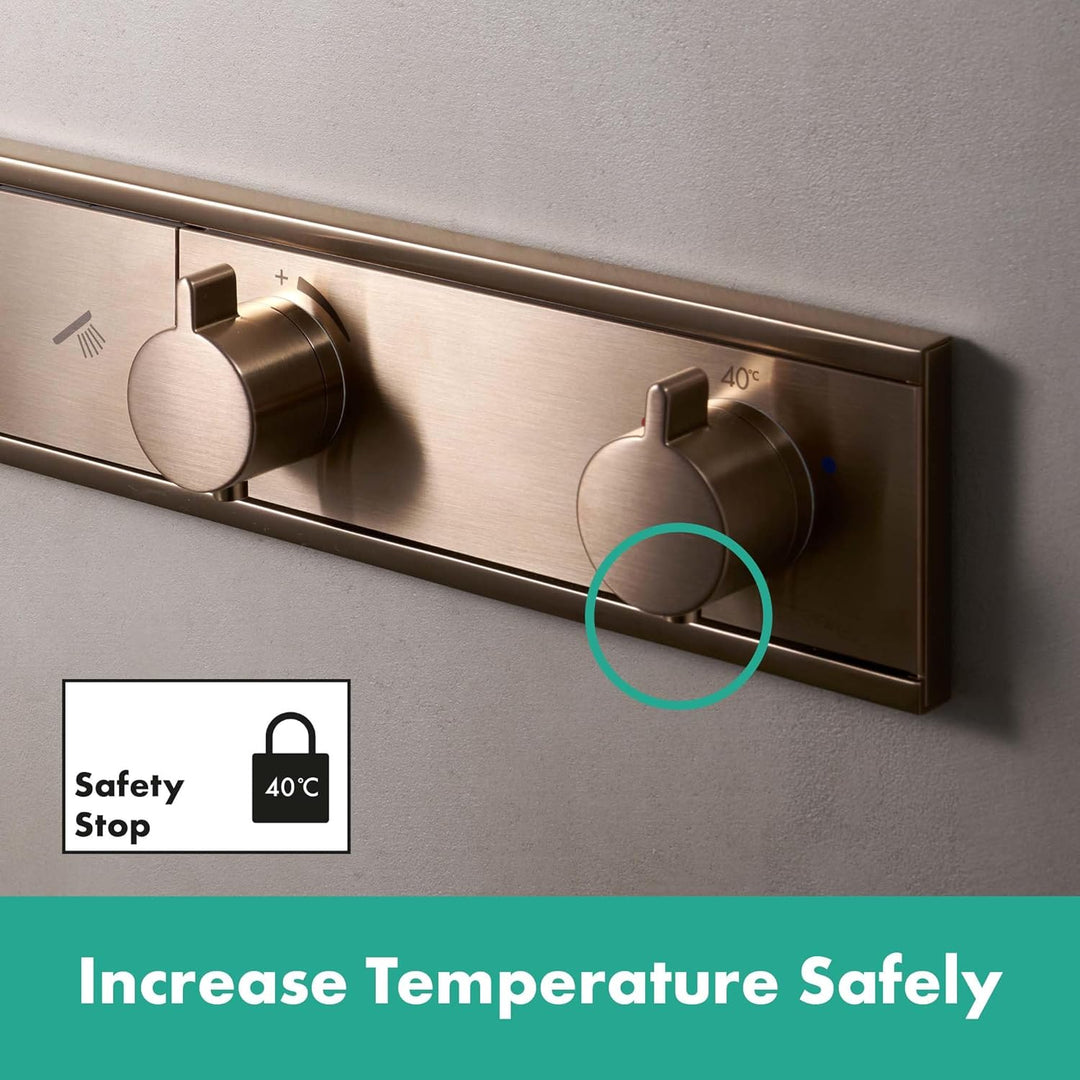 hansgrohe Unterputz Thermostat Dusche RainSelect, Duscharmatur für 3 Verbraucher, Brushed Bronze Bru