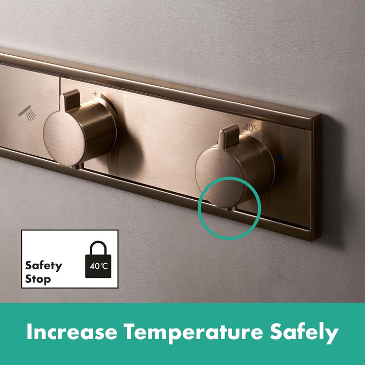 hansgrohe Unterputz Thermostat Dusche RainSelect, Duscharmatur für 3 Verbraucher, Brushed Bronze Bru