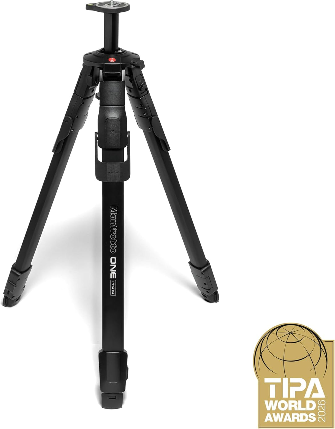 Manfrotto ONE Photo, Aluminium-Stativ,12 kg Tragkraft, 90° Horizontalsäule, XTEND-Beine für schnelle