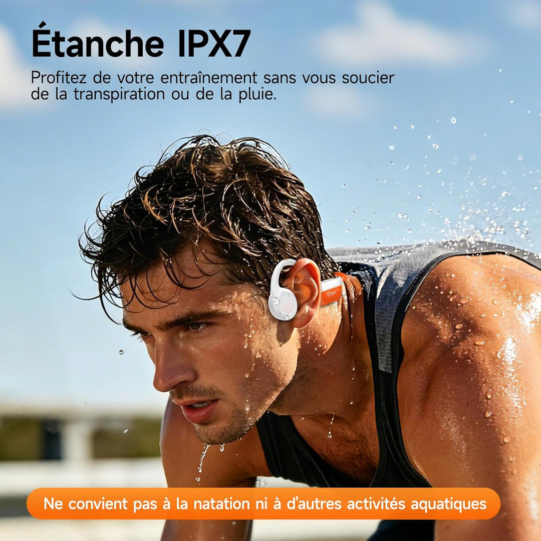 esonstyle Bluetooth 6.0 Kopfhörer - IPX7 Knochenleitungskopfhörer mit Mikrofon, kabellose Sportkopfh