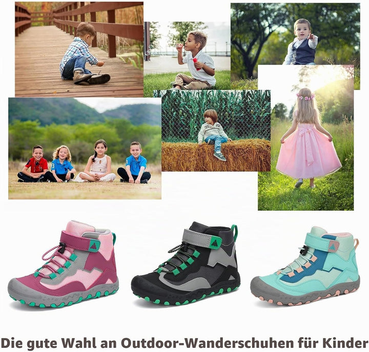 Mishansha Kinder Wanderschuhe Rutschfest Leicht Trekking Wanderstiefel für Jungen Mädchen Gr.24-38 G