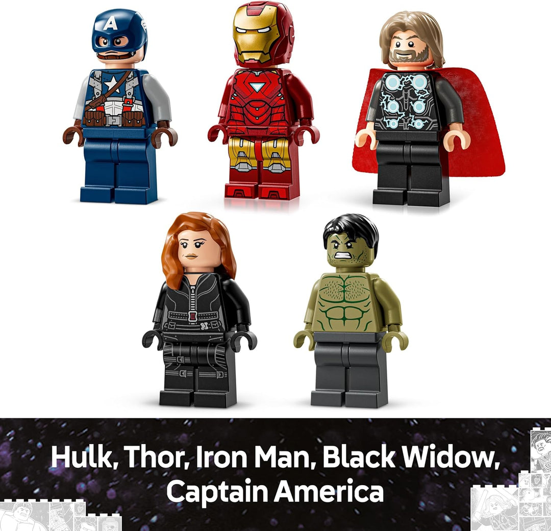 LEGO | Marvel: MARVEL Logo & Minifiguren - Sammlerstück inkl. Hulk, Thor, Iron Man, Black Widow und