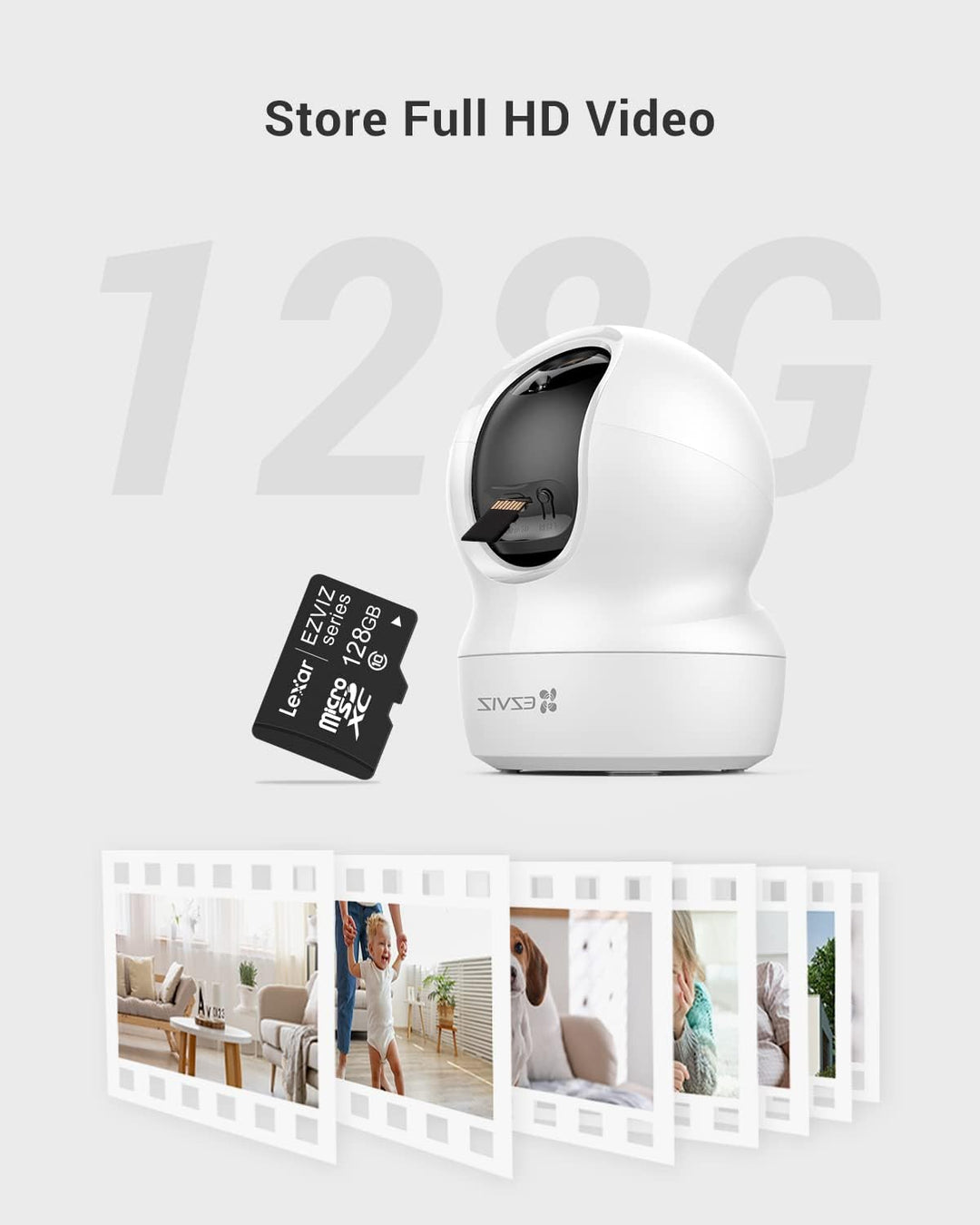 EZVIZ 128 GB Micro-SD-Karte, microSDHC-Speicherkarte, Lesegeschwindigkeit bis zu 90 MB/s, Klasse 10,