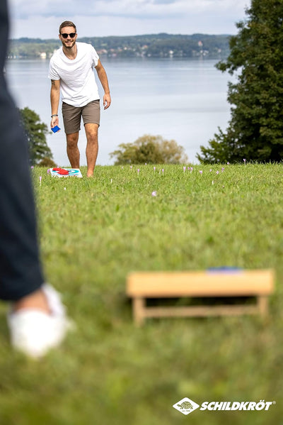 Schildkröt Cornhole Set, Bean Bag Set aus FSC zertifiziertem MDF-Holz, Komplettset mit 2 Cornhole Bo