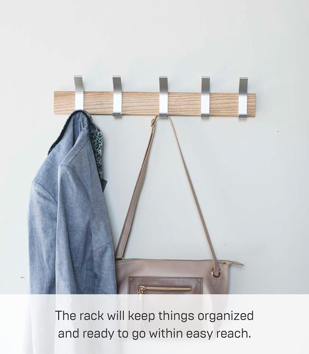 Wall coat rack - Rin - beige Silber, Silber