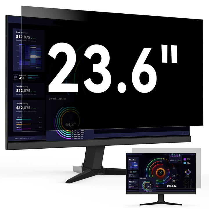 Computer Monitor Sichtschutz 23.6 Zoll Seitenverhältnis 16:9, Anti Blaulicht Blendschutz Displayschu