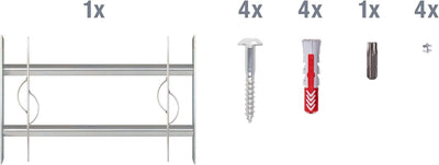 Alberts 563585 Fenstergitter Secorino Style | Ausziehbar für Fenster aussen | Einbruchschutz Gitter