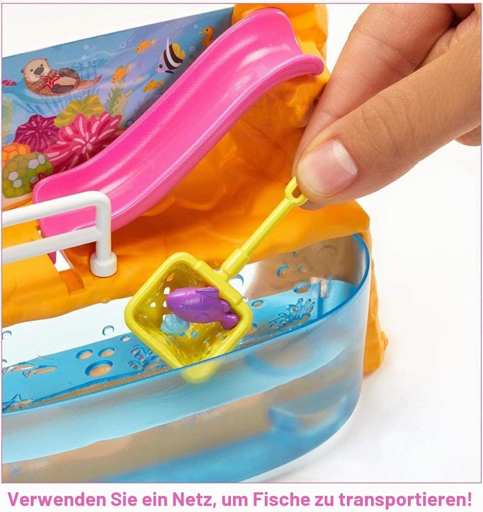 Barbie GHV75 - Club Chelsea Aquarium Spielset mit Puppe (brünett) und Zubehör, Spielzeug ab 3 Jahren