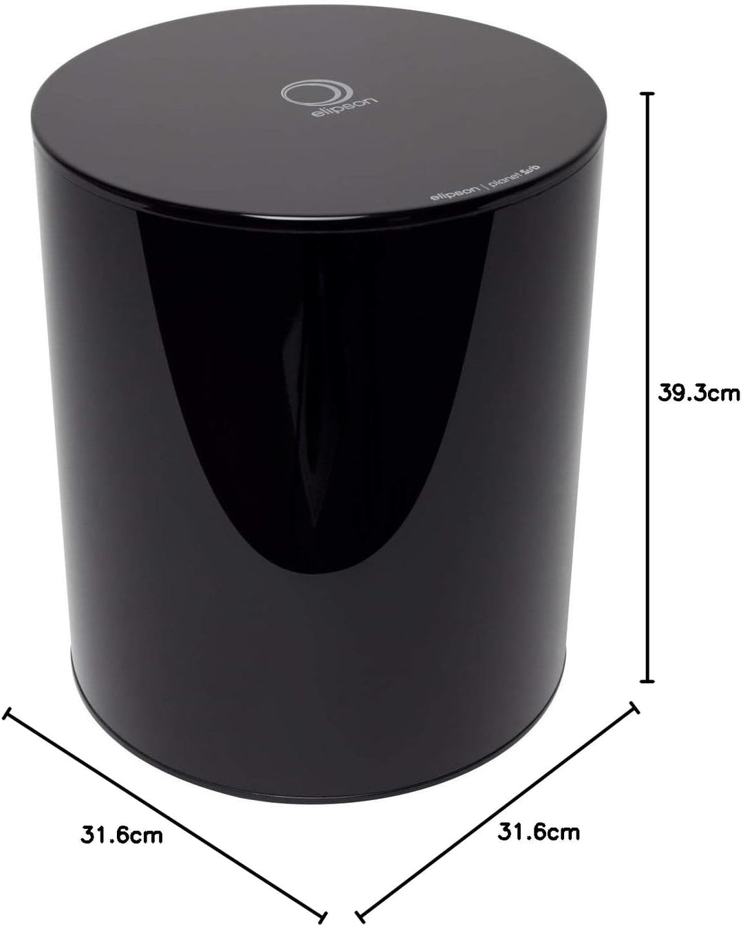 Elipson Planet Sub aktiver Design-Subwoofer, Schwarz Hochglanz