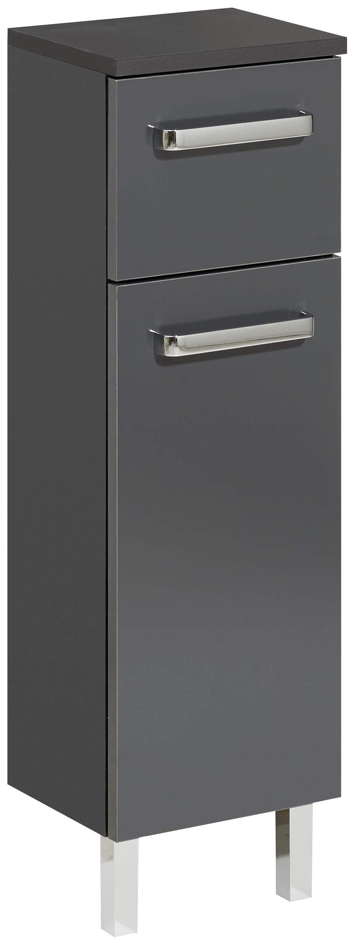 Pelipal Badezimmerschrank Quickset 311 in Anthrazit Glanz, 25 cm breit | Unterschrank mit 1 Tür, 1 S