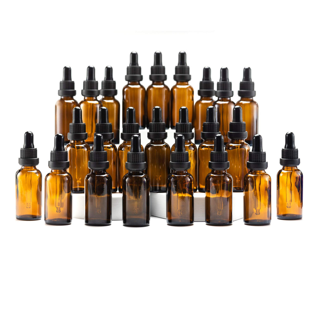 YIZHAO Pipettenflasche 30ml, Apothekerflasche Braunglas mit [Dropper Pipette Glas], Braunglasflasche