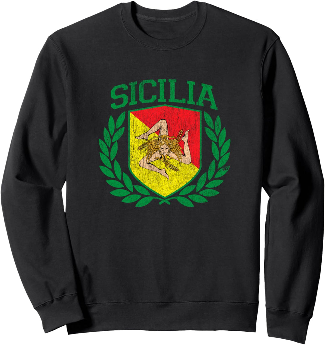 Sicilia Flagge und Schild mit Trinacria - Sizilien Sweatshirt