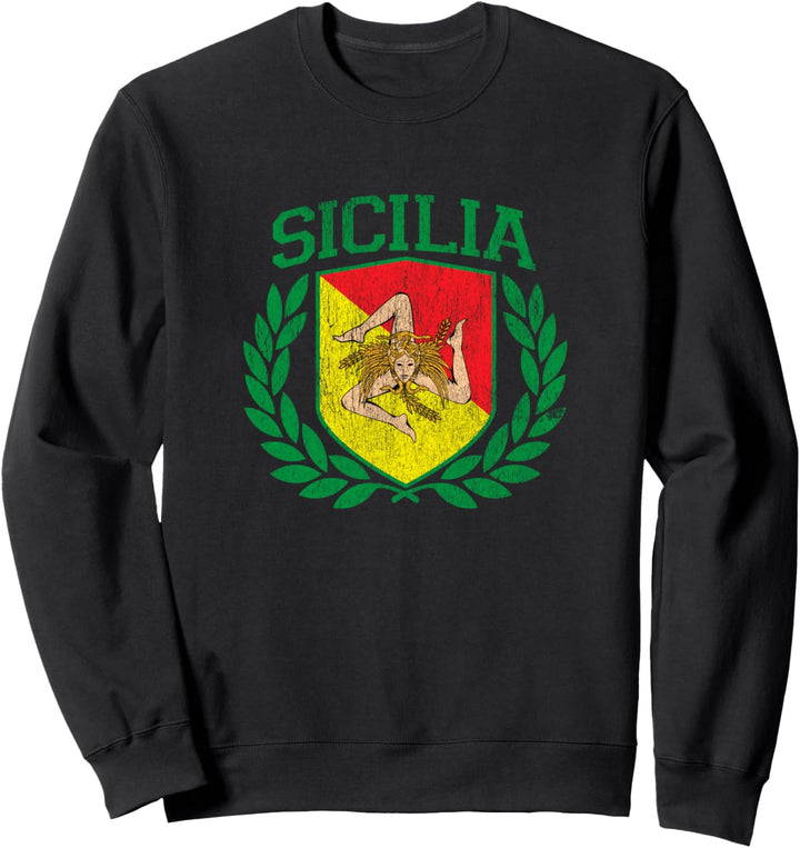 Sicilia Flagge und Schild mit Trinacria - Sizilien Sweatshirt