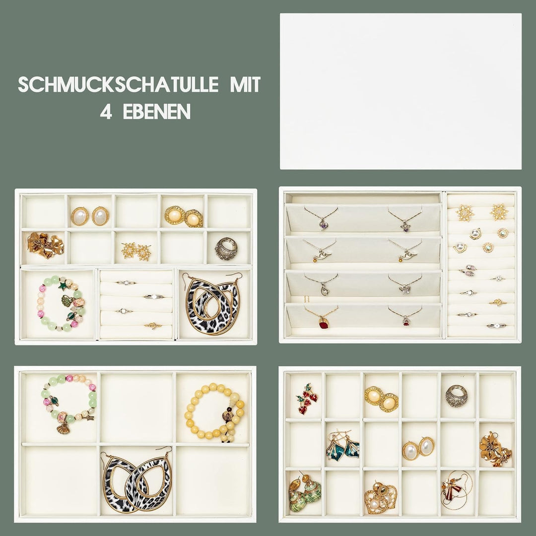 AdelDream Stapelbares Schmucktablett Schmuckschatpfanne Aufbewahrung Schublade Lagerung-Schmuck Aufb