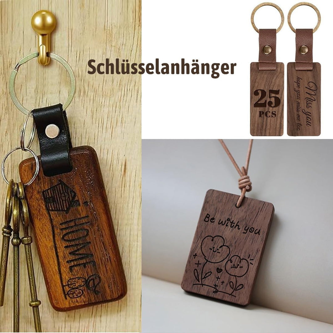 6 Stück Walnuss Holzplatte,Nicht-Sperrholzplatte,Unbehandeltes Bastelholz für Modellbau,Laserschneid