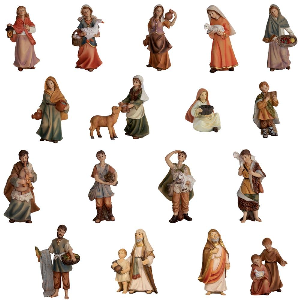 FADEDA 18x Markus-Krippenfiguren, Zusatzfiguren/Höhe:7 cm/handbemalt/detailgetreue Krippen Figuren -