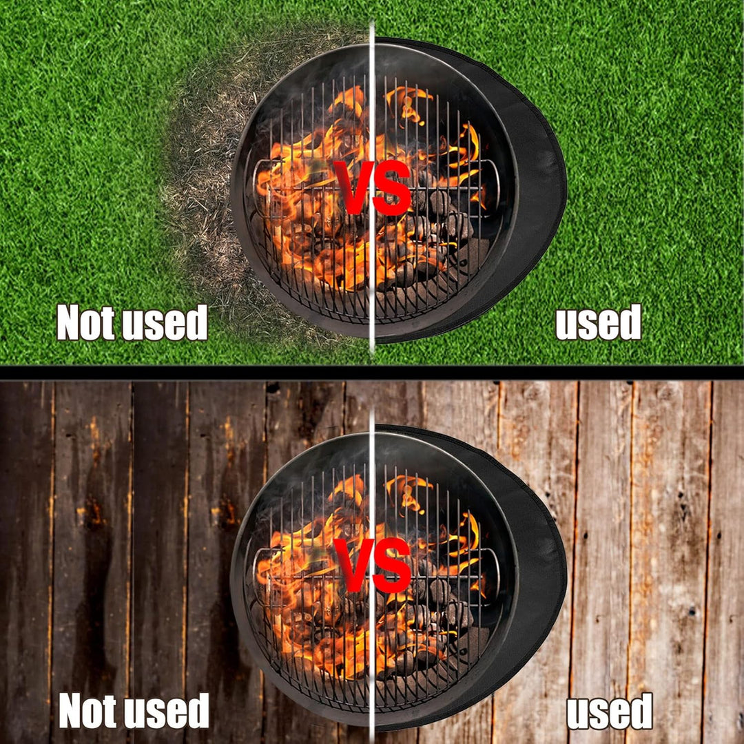 Feuerschale Matte Feuerstelle Unterlage 3 Schicht Grosse Schwarz Runden Feuerstellenmatte Grillmatte
