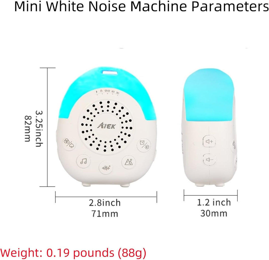 AIEK Baby White Noise Machine, 30 beruhigende Schlafgeräusche, 5 Farben Baby Nachtlicht Timer, Schla