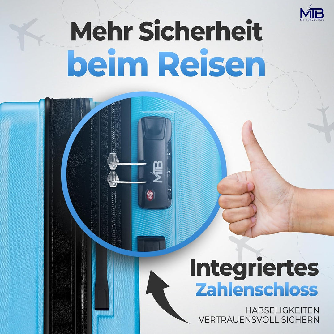 MY TRAVEL BAG Hartschalen-Koffer Trolley ABS Reisekoffer 4 Zwillingsrollen (Handgepäck-Mittel-Gross-