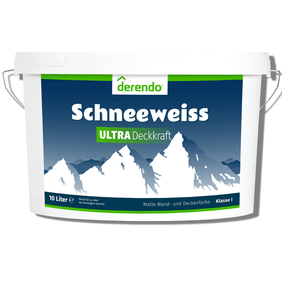 derendo Schneeweiss ultra wandfarbe weiss höchste deckkraft 10l weisse wandfarbe ausbessern wand str