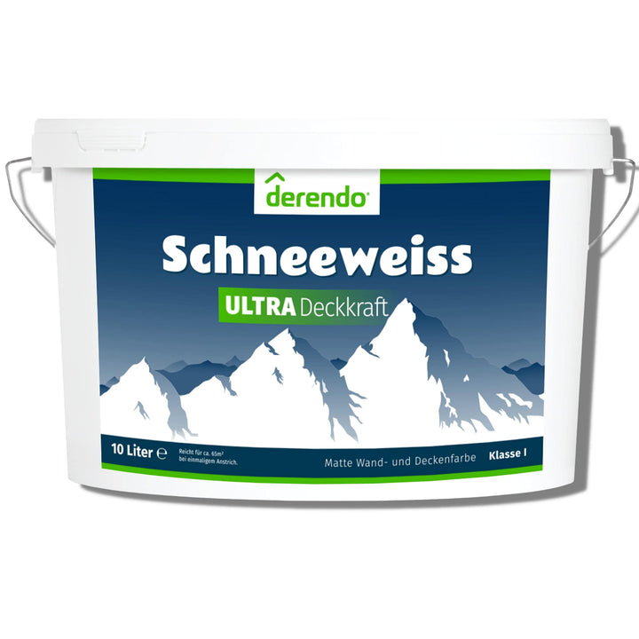 derendo Schneeweiss ultra wandfarbe weiss höchste deckkraft 10l weisse wandfarbe ausbessern wand str