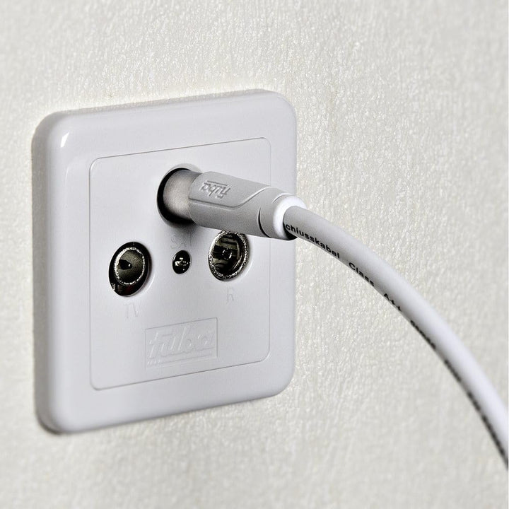 Fuba AFQ 500 Antennenkabel 5m weiss - 4-fach geschirmt 130dB - HDTV UHD 4K 8K - F-Anschlusskabel Koa
