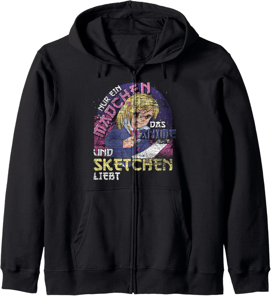 Nur ein Mädchen das Anime und Sketchen liebt Japan Anime Kapuzenjacke