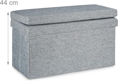 Relaxdays Faltbarer Sitzhocker mit Lehne L HBT 73 x 76 x 38 cm Sitzbank und stabiler Sitzcube als Fu