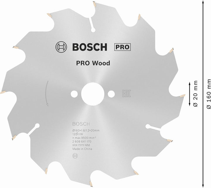 Bosch 1x PRO Wood Kreissägeblatt für Akku-Handkreissägen (für Weichholz, Hartholz, Ø mm, Professiona