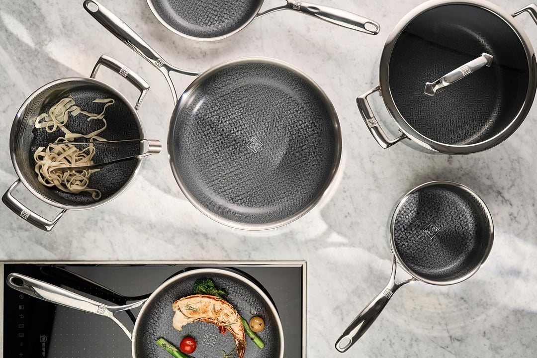 ZWILLING Peak Kochtopfset 5-tlg mit keramischer Antihaftbeschichtung, Besonders kratzfest, Glasdecke