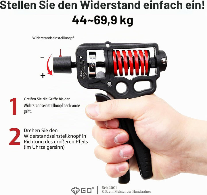GD Hand Grip Strengthener (Premium Adjustable Hand Grips for Strength Training) Wrist and Forearm Tr