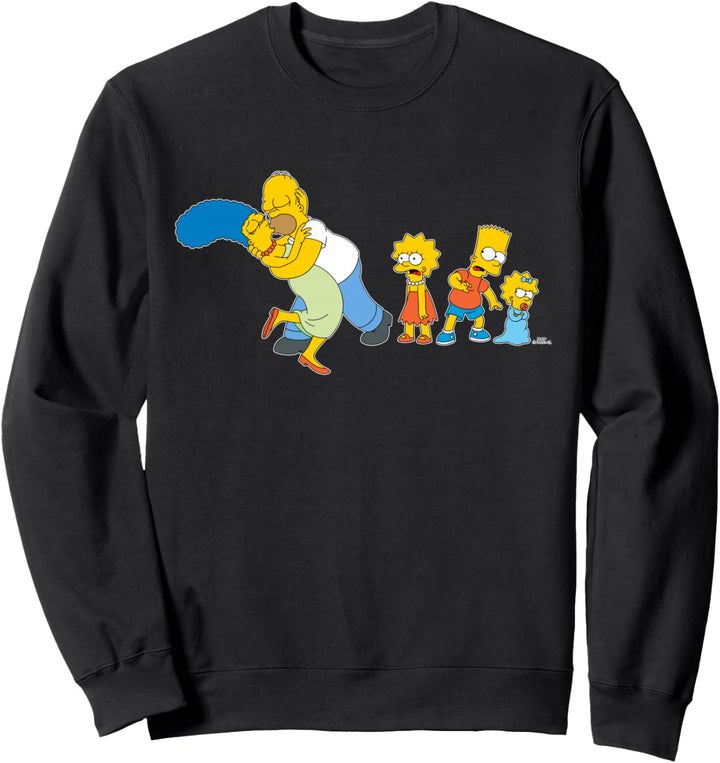 The Simpsons Marge Homer Bart Lisa Maggie Kiss Sweatshirt