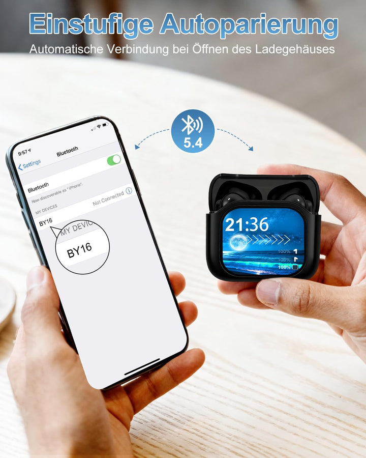 KI Übersetzer Kopfhörer, Echtzeit Sprachübersetzer Kopfhörer, Translator Earbuds mit Touchscreen 158