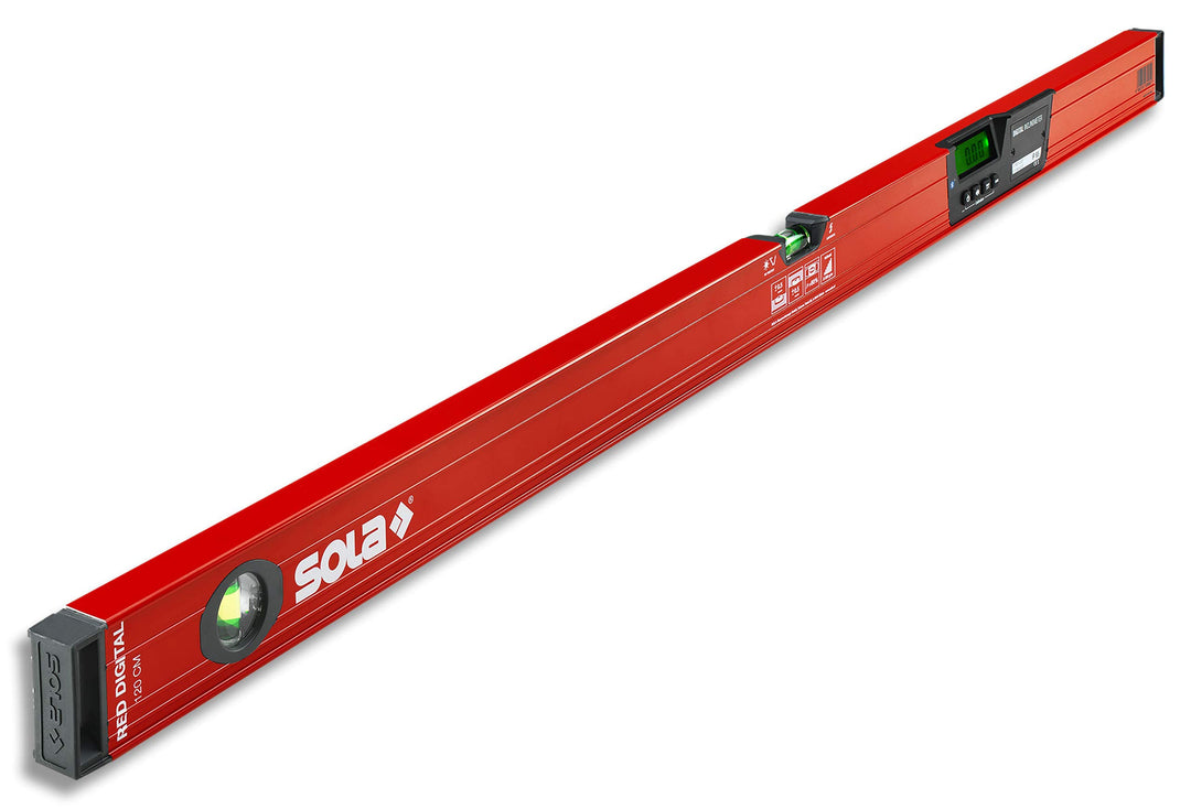 SOLA - RED 120 digital - digitale Wasserwaage mit Bluetooth - Wasserwaage digital mit LCD - Fernsteu