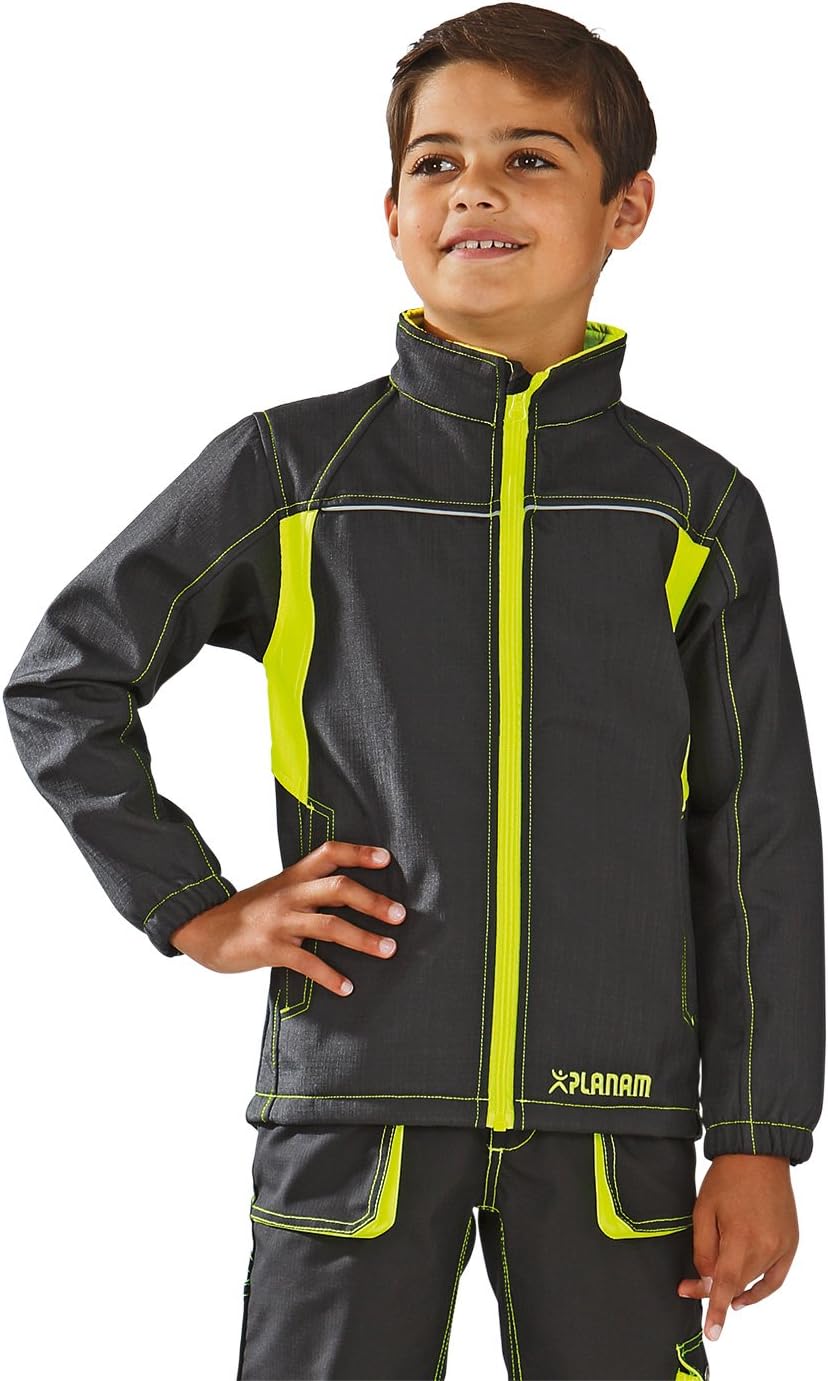 Grösse 170/176 Kinder Planam Junior Softshelljacke anthrazit gelb Modell 6130 Anthrazit/Gelb 184, An