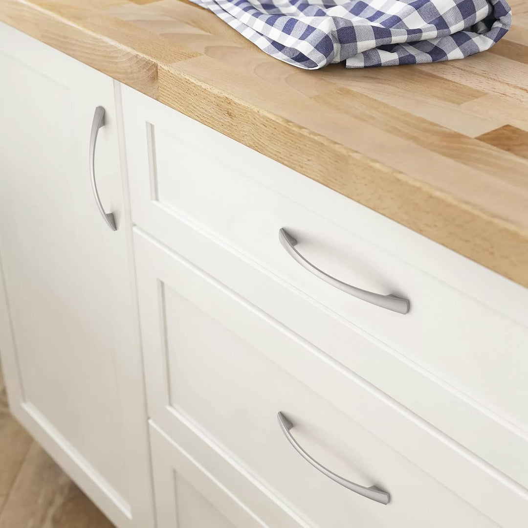 FURNIWARE 10 Stück Griffe, 192mm Lochabstand, Schrank- und Küchengriffe, Schubladengriffe, Gebürstet