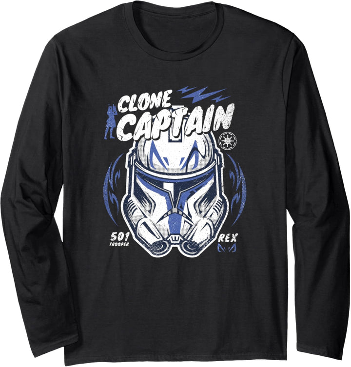 Star Wars The Clone Wars Clone Captain Rex Helmet Langarmshirt