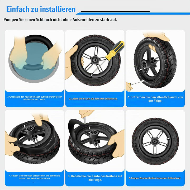 SYACHI 9,5 x 2,50 Reifen Kit für Niu KQI3 Max/Pro/Sport, Elektroroller Ersatzreifen Zubehör Vorne un
