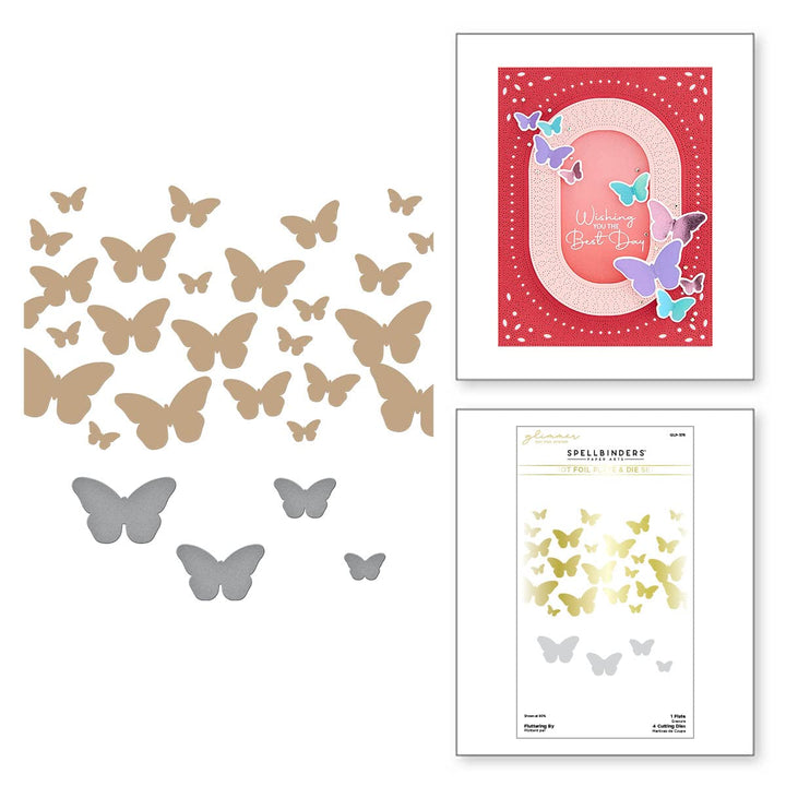 Spellbinders GLP-376 Fluttering by Glimmer Hot Foil Plate & Stanzformen-Set, Metall