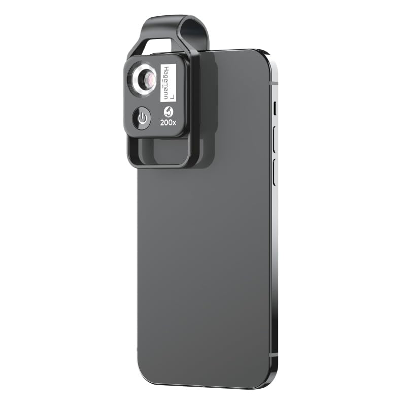 TimeTEX - Handy-Mikroskop "Super" | Mikroskop für das Smartphone mit 200-fach Vergrösserung | Ideal