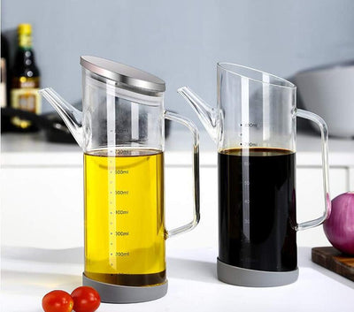 Olivenölspender Flasche, Glasölflasche ohne Tropf, Ölbehälter für Pflanzliches Olivenöl, Hohes Boros