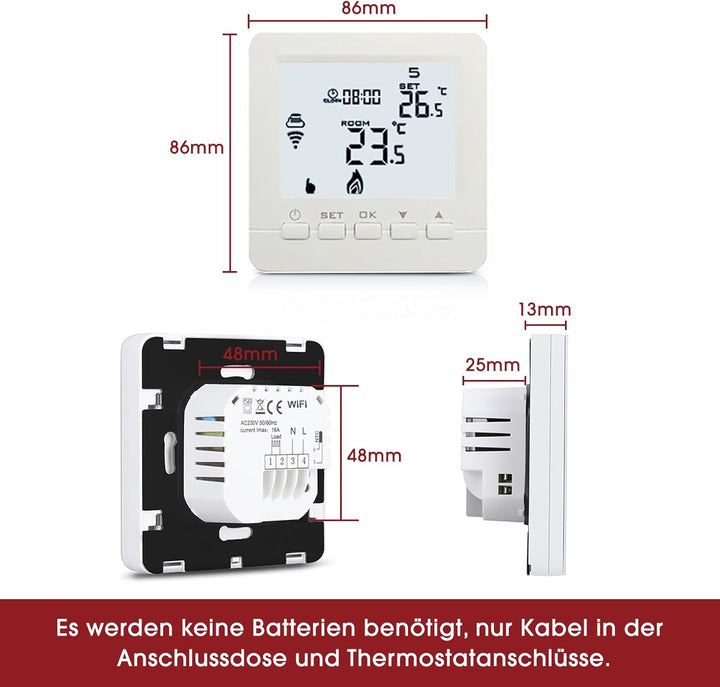 evokor Infrarotheizung Deckenmontage mit Thermostat 400W, Infrarot Deckenheizung mit Überhitzungssch
