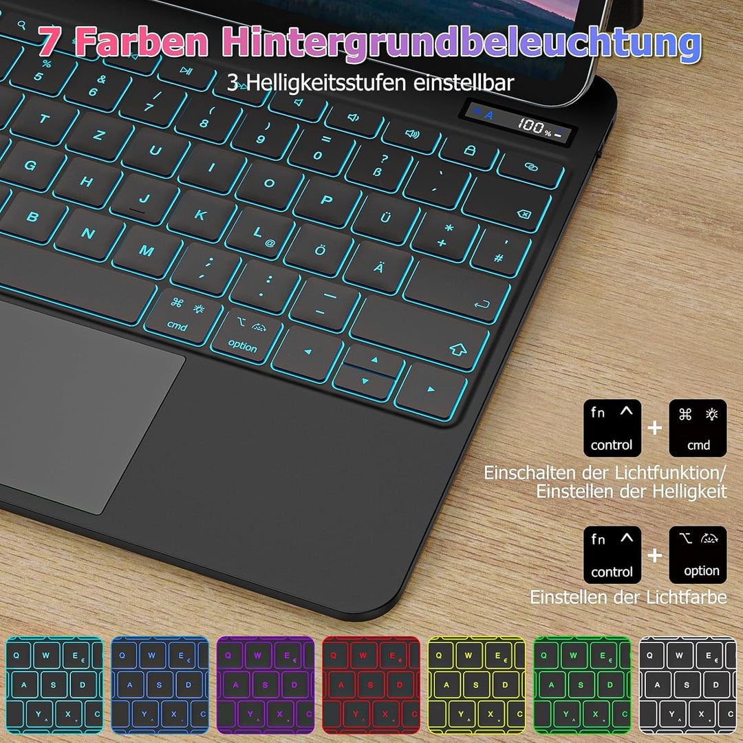 Bettdow für iPad Air 13 Zoll M3 2025/M2 2024/iPad Pro 12.9" Tastatur Hülle, Schwebendes Magnetisches