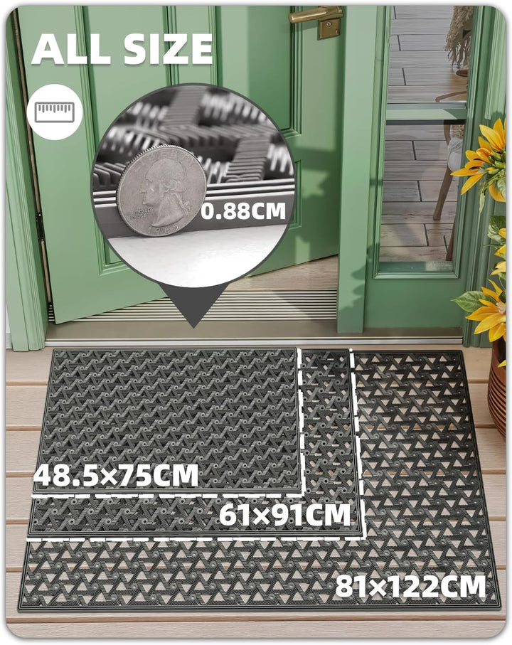 COLOR&amp;GEOMETRY Fussmatte Aussen mit Drainage, 48.5x75 cm, Grau Grau 48.5 x 75 cm, Grau 48.5 x 75 cm
