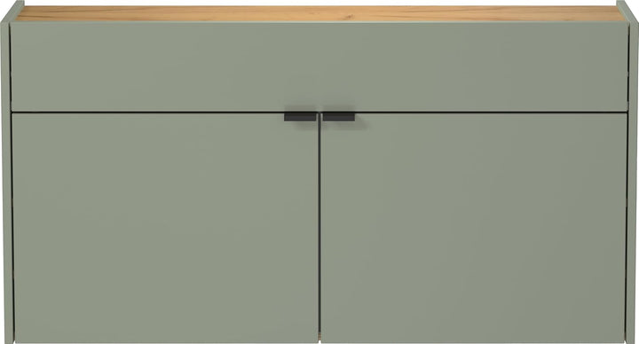 Germania Hängender Schuhschrank 1398-629 GW-Ameca, in Taupegrün/Eiche, geringe Tiefe, optimal für sc