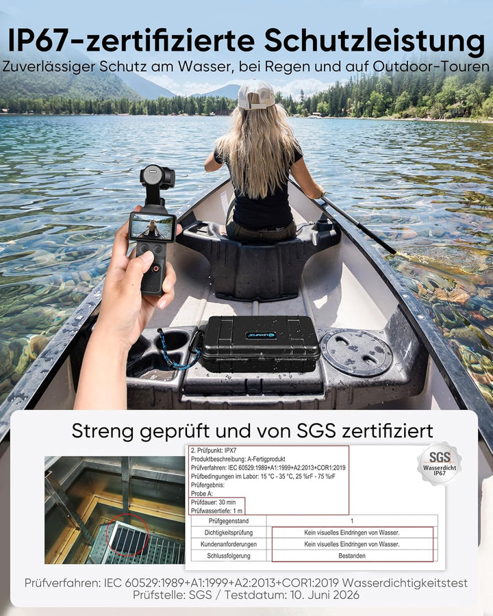 LEKUFEE Reise-Wasserdichter Hartschalenkoffer für DJI Osmo Pocket 3,Creator Combo,Power Expansion Co