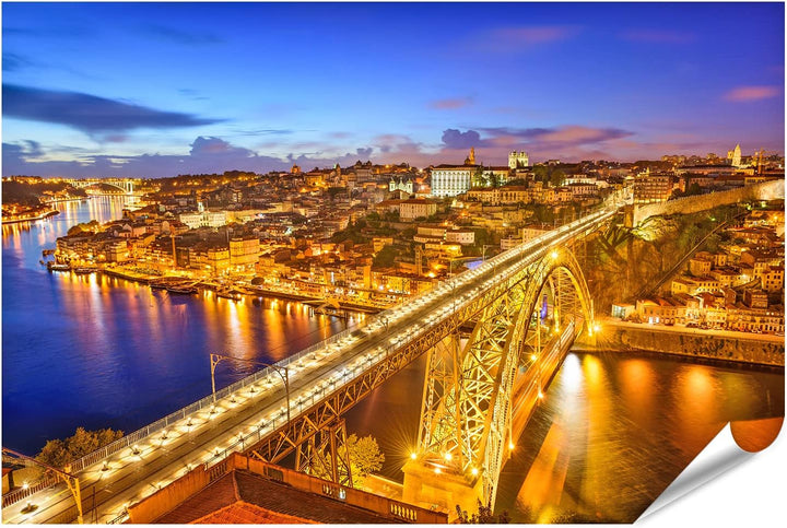 islandburner XXL Bild Poster Porto Portugal Skyline Über Demfluss Douro Premium Bilder Fotodruck Pos
