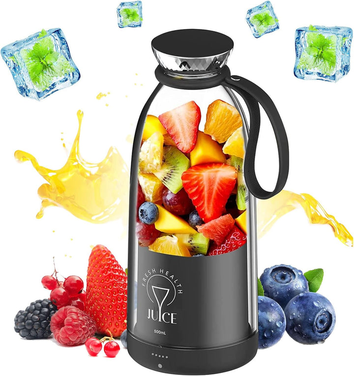 Mixer Smoothie Maker,500ml Tragbarer Mixer,Wiederaufladbarer Mini-Mixer,Juice Mixer Flasche,Multifun