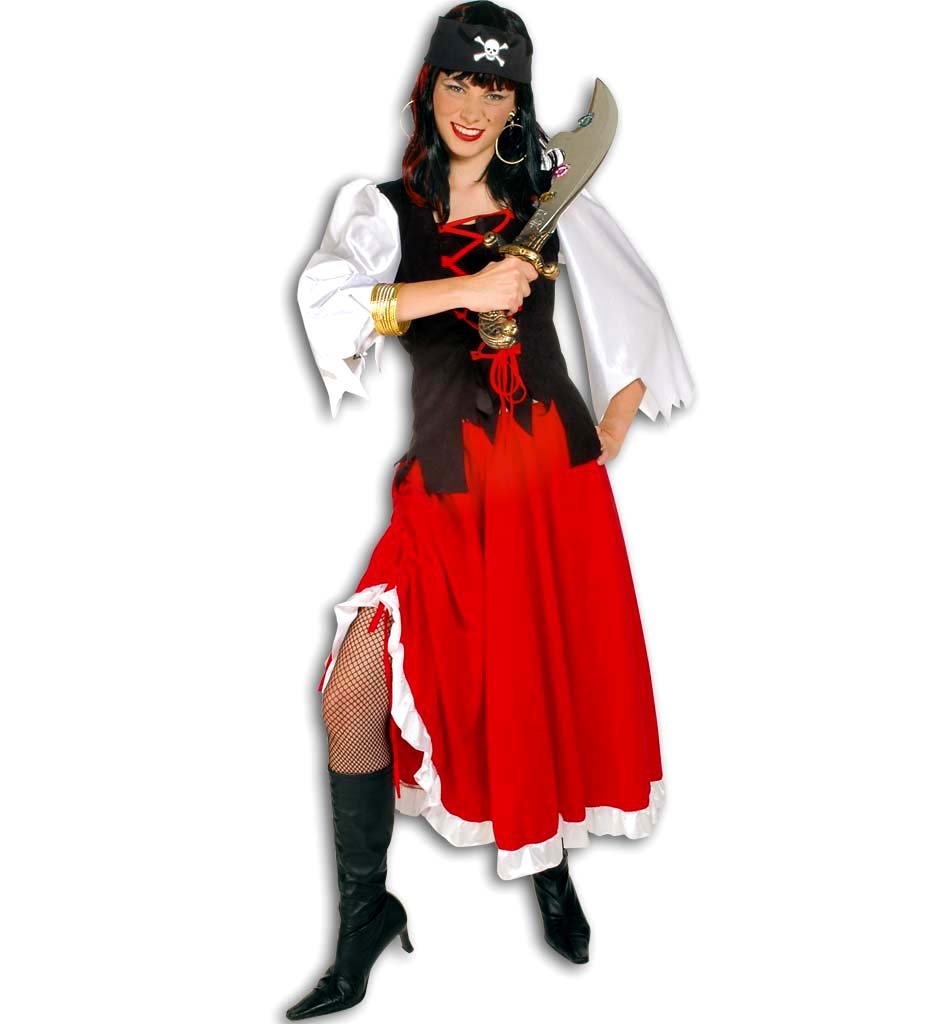 Gurimo-tex 23252 - Piratenlady Oberteil mit angenähtem Blusenärmel und Rock Grösse: 38, 38