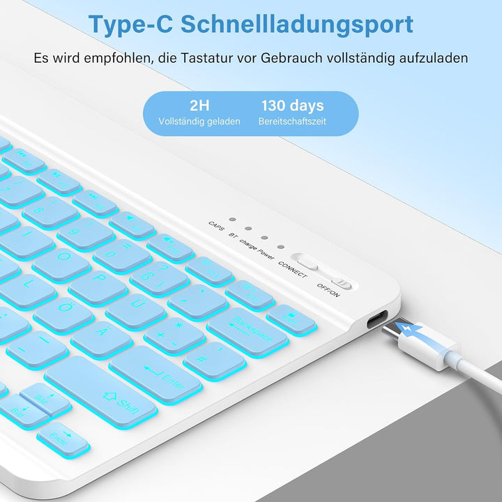 CC Store Hülle mit Tastatur für iPad Air 13 Zoll M3 2025/M2 2024, iPad Pro 12.9 Zoll 6/5/4/3 Gen, Ma